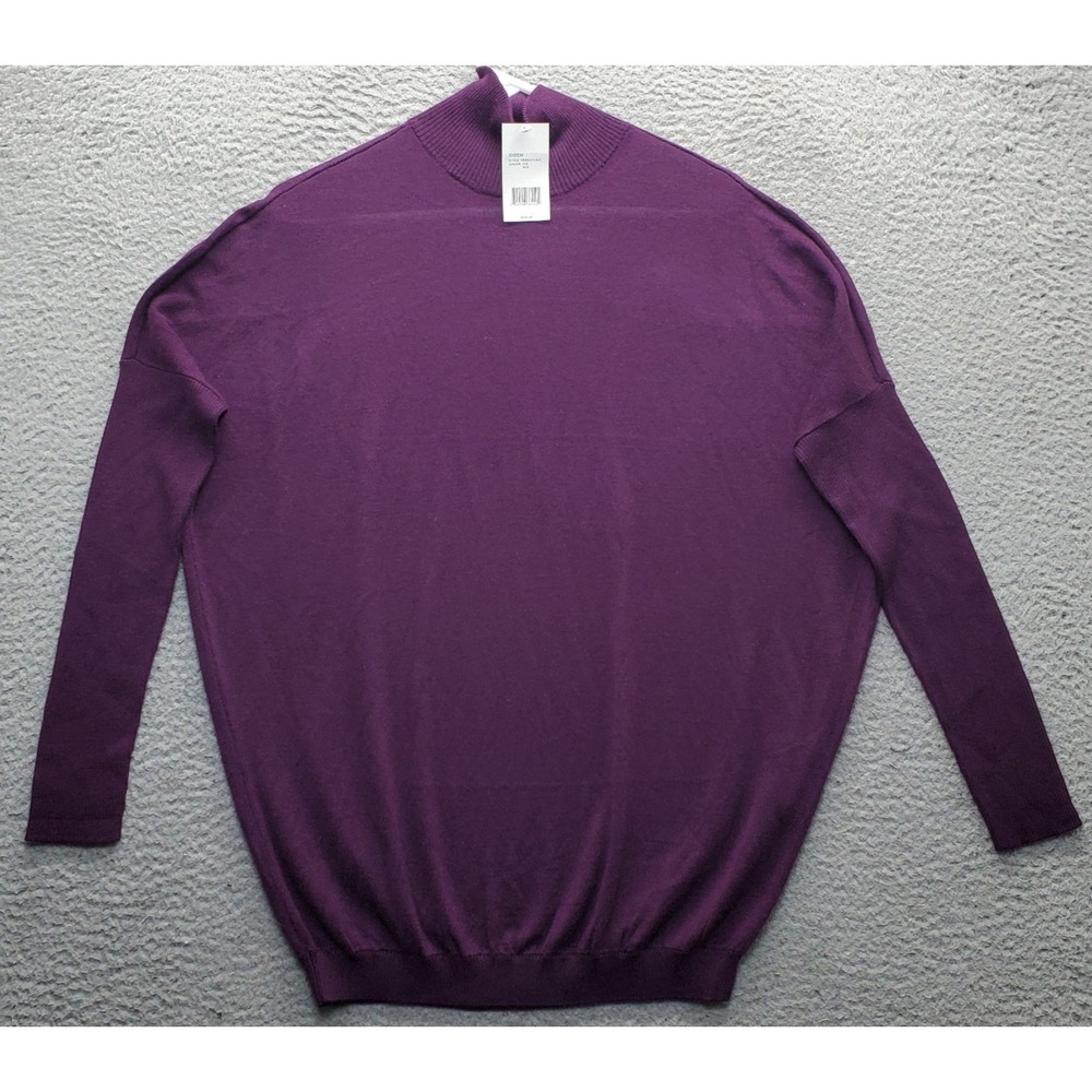 Vince Sweater Womens Medium Purple Knit Cashmere Blend Oversized Mock Neck NWT